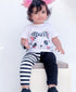 Hello Kitty Cotton Pajama Set (White/Black)